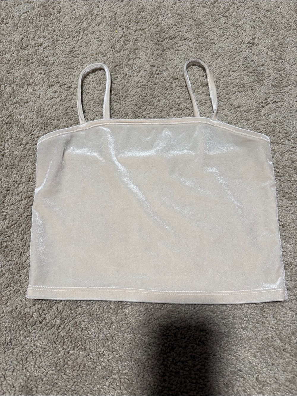 Shimmery Cream Spaghetti-Strap Camisole